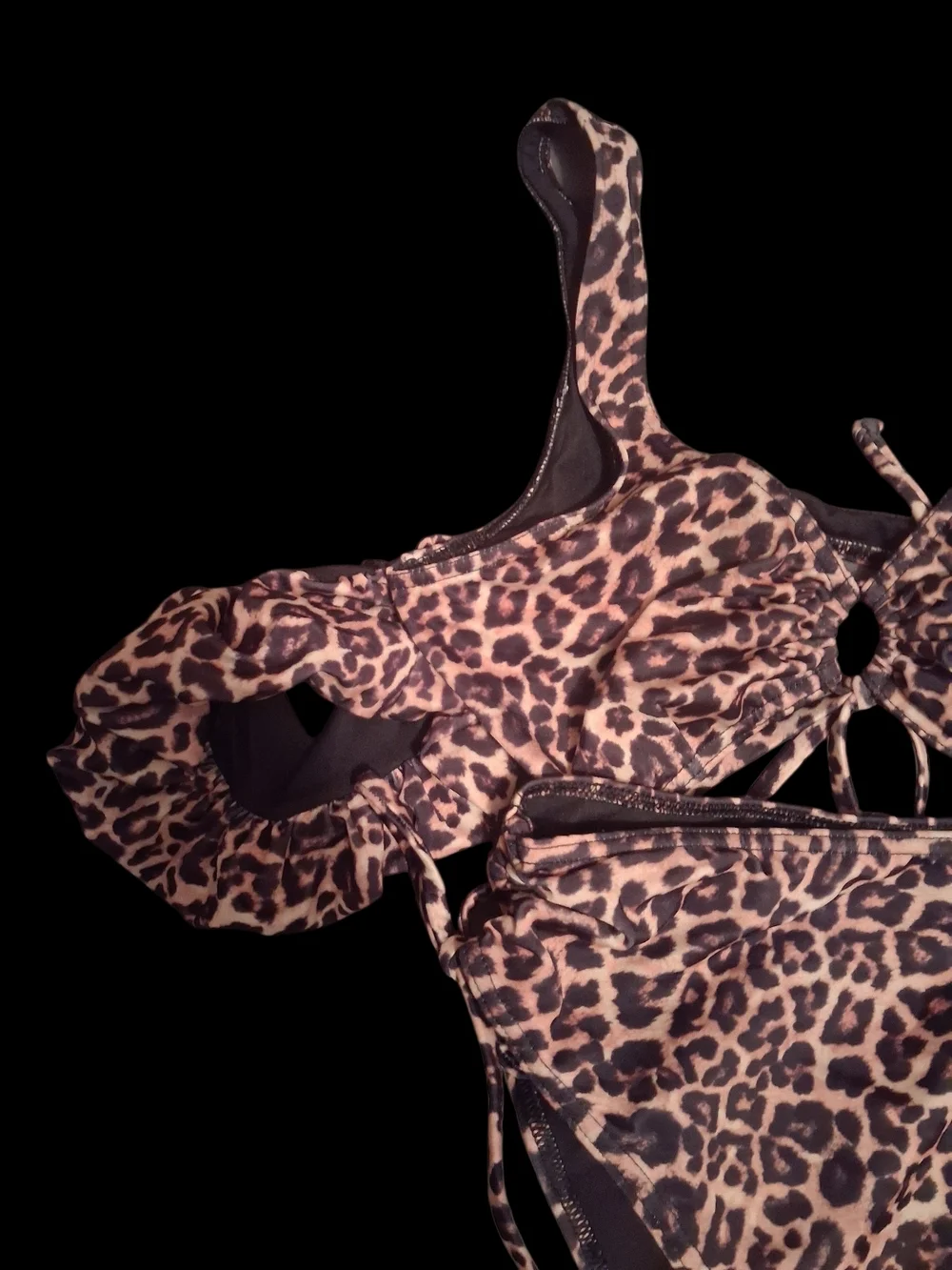 SHEIN Leopard Print Brown & Black Bikini Set - Picture 2 of 4